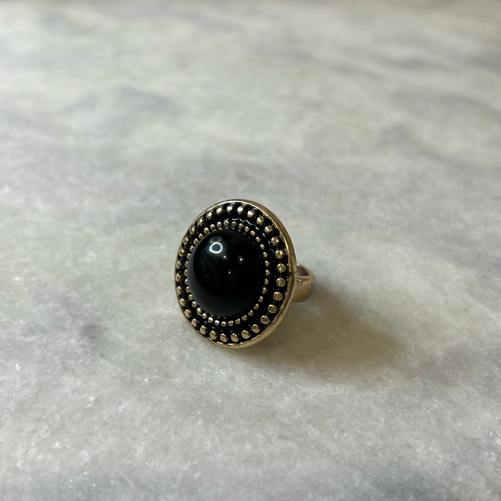Black and faux gold cocktail ring $8 add on